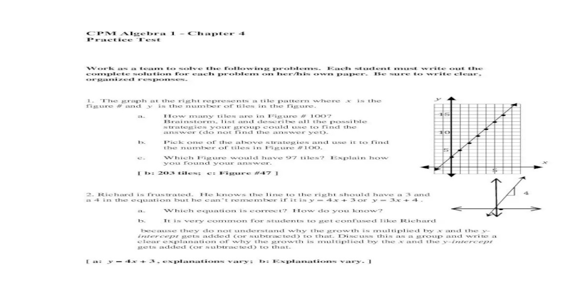 Cpm algebra 2 answers pdf