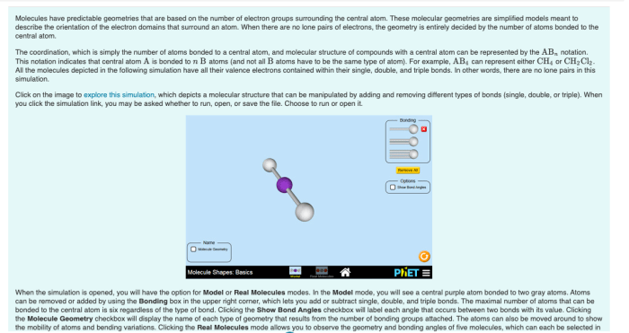 Angles atom molecules webassign