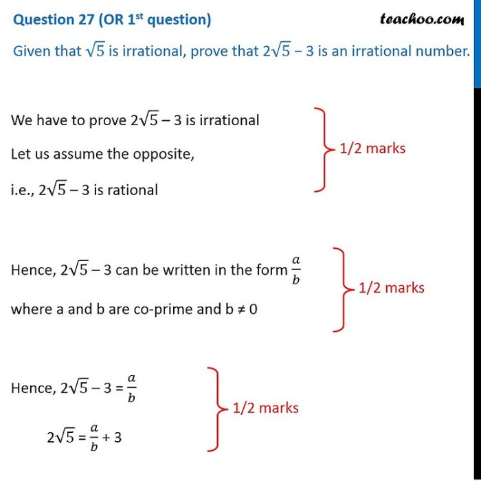 Root irrational under prove number